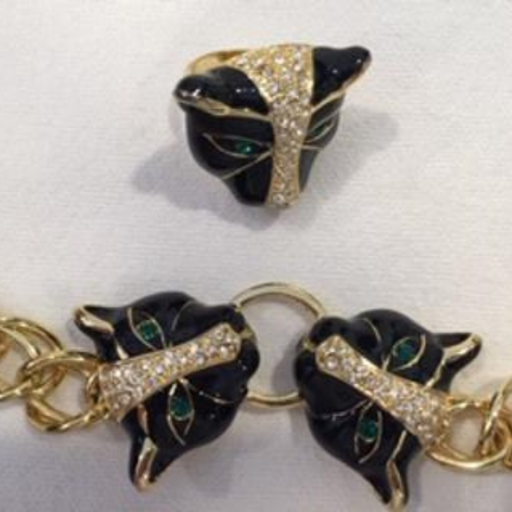 Stunning Panter Necklace and Matching Ring - Picture 4 of 7
